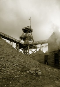History gold mining tailings dump